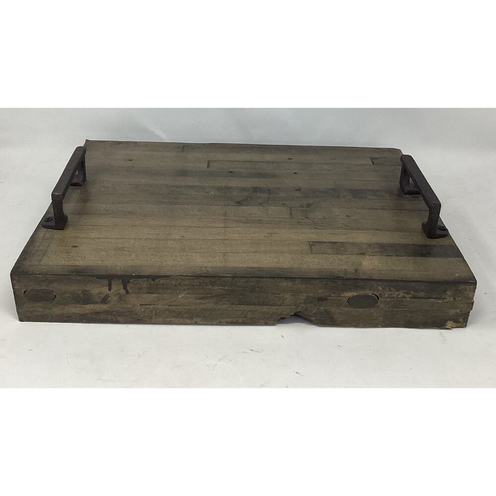 Rustic Tray Reclaimed Wood With Iron Handles KC Furnishings